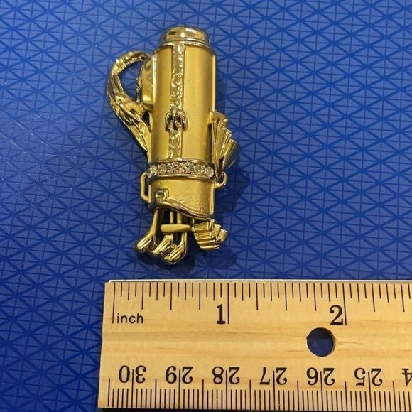 Vintage Signed CAJC Rhinestone Golf Club Brooch - Picture 3 of 5